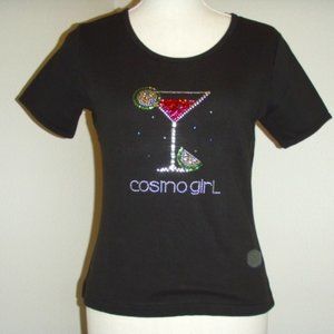 🍷”Cosmo Girl”🍷 Crystal Embellished Black Christine Alexander Top